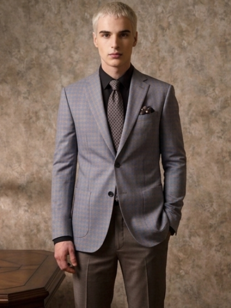 The Adler Burgundy Blue Suit